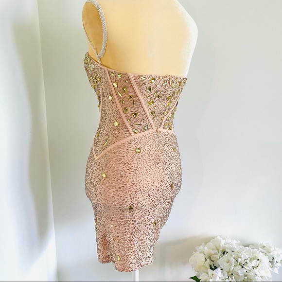 💕Crystal Embellished Strapless Dress SZ S/XS - Picture 6 of 15